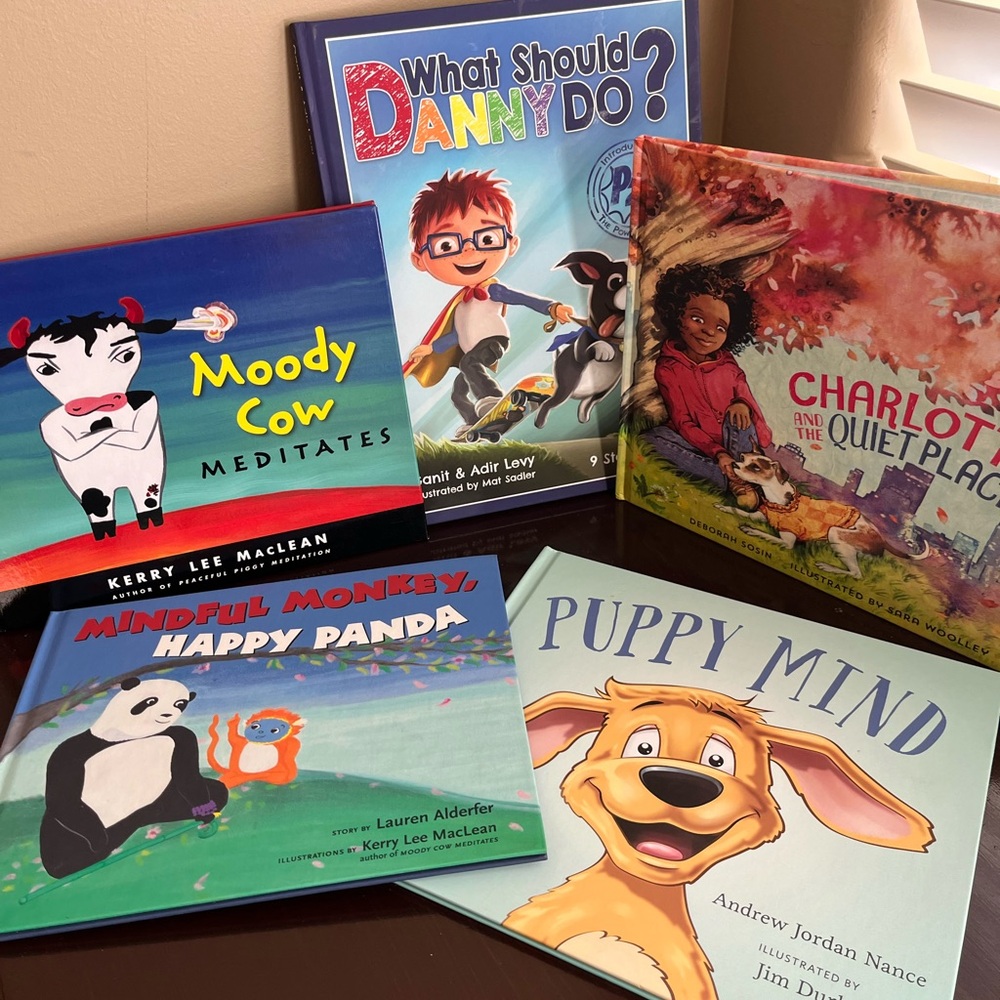 5 Hard Cover Children's Mindfulness Book Bundle Books